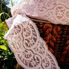 Galloon Lace Trim Vintage Mauve Tan Floral Swirl 3¼