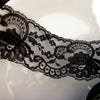 Elegant Black Floral Raschel Lace 2¾
