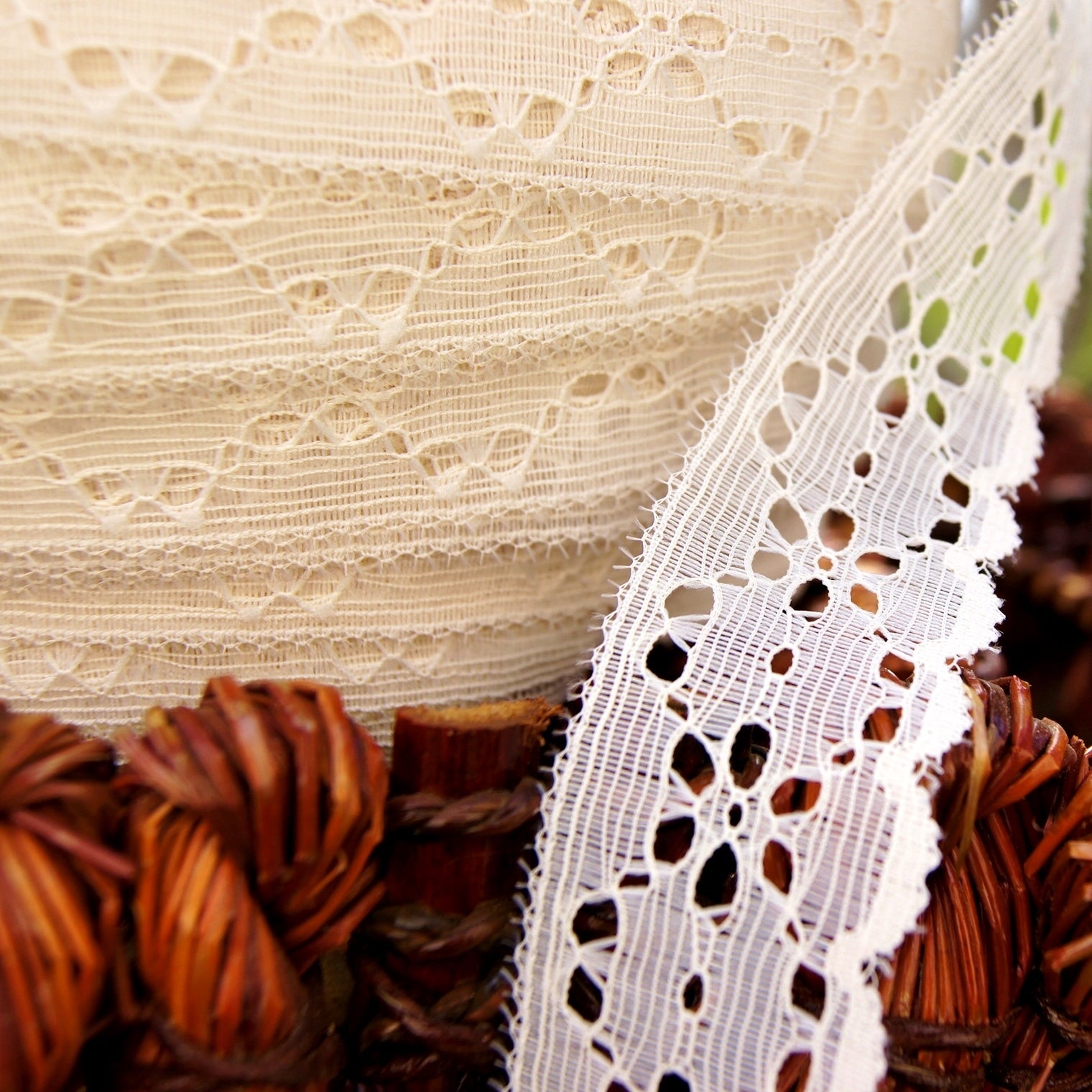 Scalloped Off White Eyelet Lace Edging 1¼" wide