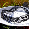Black Fan Shaped Floral Lace Trim 1⅜