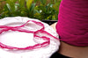 Magenta Scalloped Narrow Lace Edging ⅜