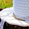 Baby Blue White Scalloped Lace Edging