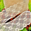 Beautiful Beige Criss Cross Diamond Vintage Lace
