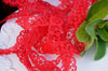 Bright Red Floral Scalloped Lace Trim