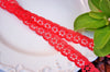Red Petal Floral Scalloped Lace Trim