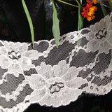 Ivory Big Flower Lace Trim 3¾" wide