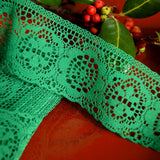 Medallion Green Floral Lace Trim