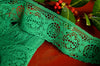 Medallion Green Floral Lace Trim