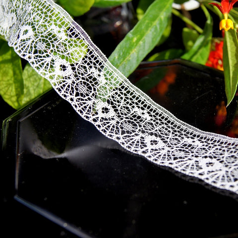 White Filigree Floral Lace Trim