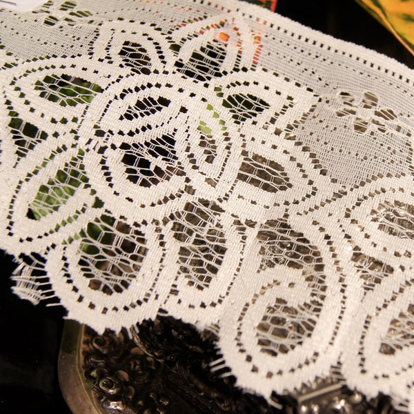 Floral Raschel Non-Stretch Lace Trim - 7-1/4 inch