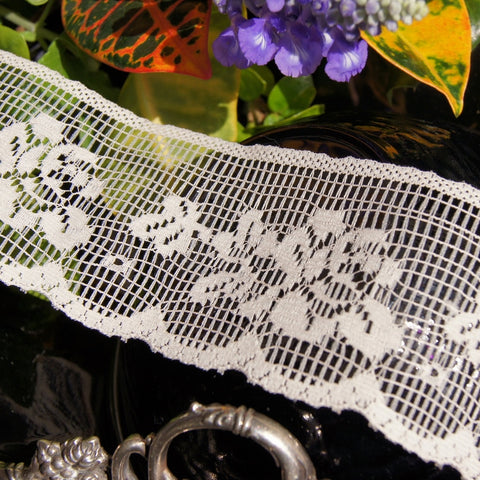 Floral Lace Trim - Natural White