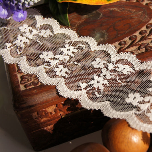Soft Tulle Floral Galloon Lace Trim