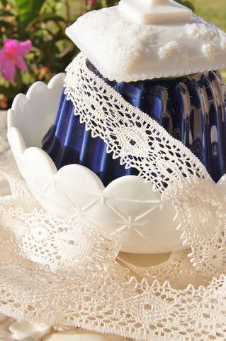 Off White Ivory Cluny Picot Vintage Lace Trim