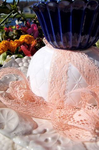 Peach Cluny Picot Vintage Lace Trim