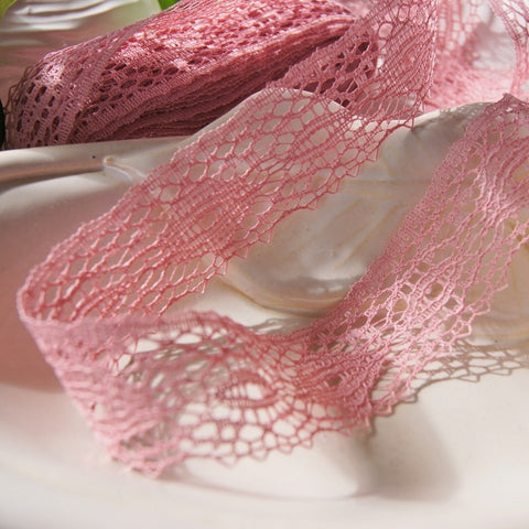 Pink Cluny Picot Vintage Lace Trim