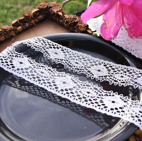 White Cluny Picot Vintage Lace Trim