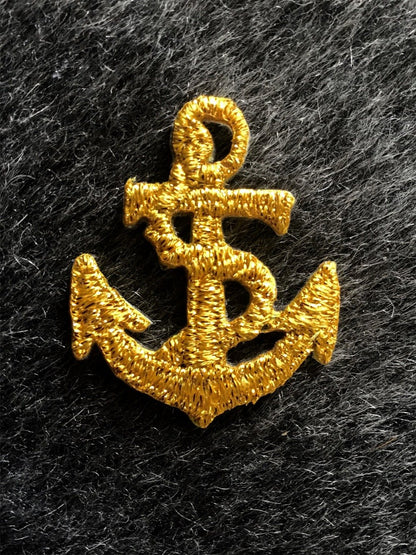 Metallic Gold Embroidery Vintage Anchor Iron-on Decorative Patch #5001