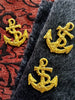 Metallic Gold Embroidery Vintage Anchor Iron-on Decorative Patch #5001