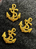 Metallic Gold Embroidery Vintage Anchor Iron-on Decorative Patch #5001