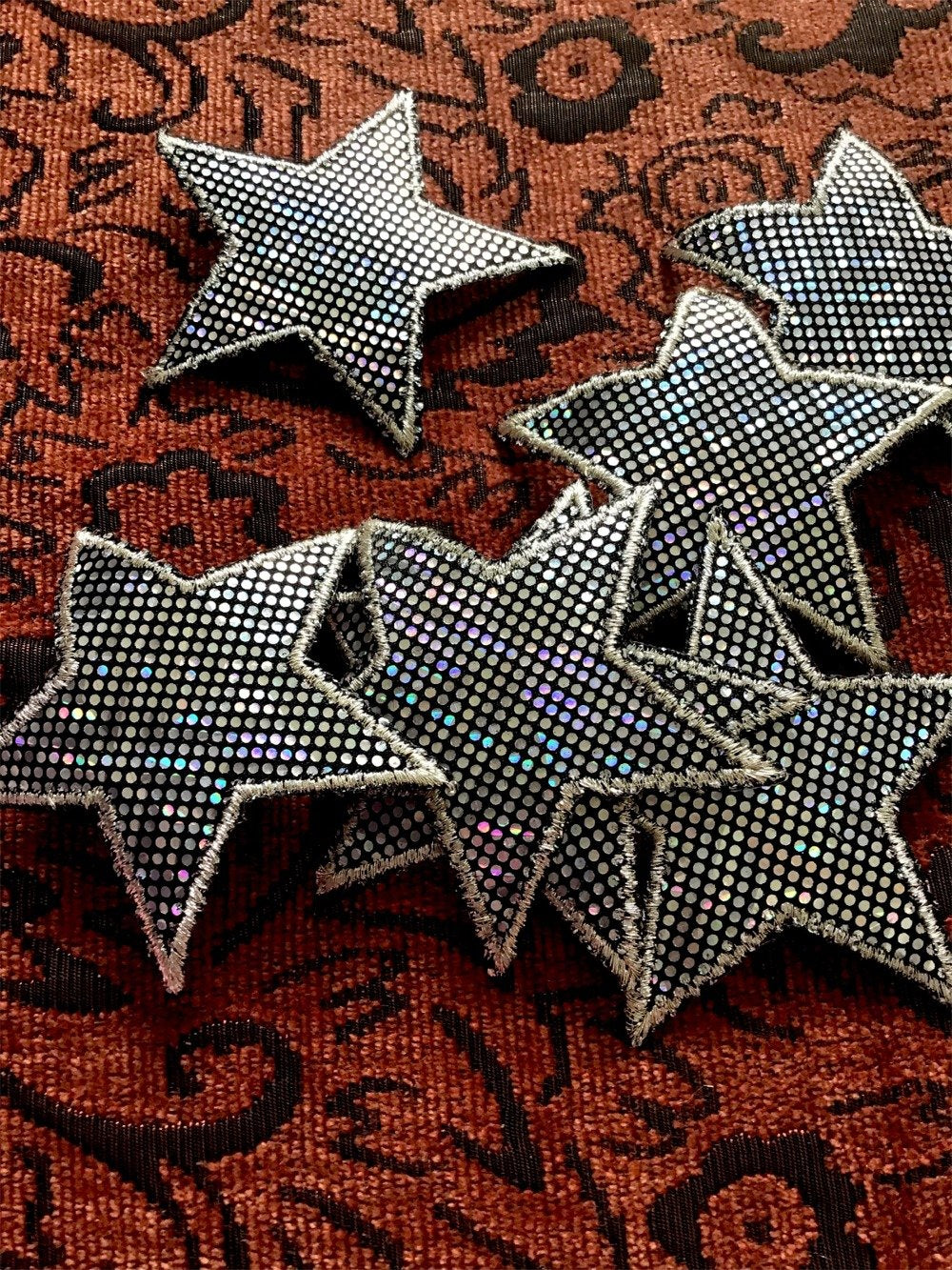 Metallic Silver Star Vintage Iron-on Applique Patch #5002
