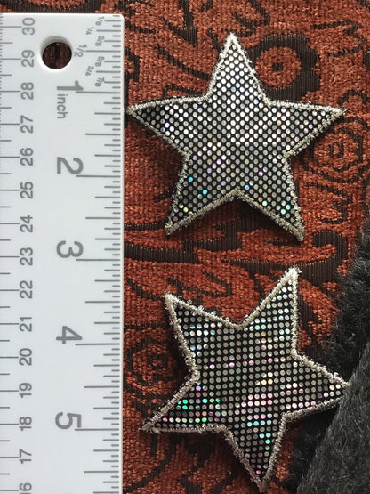Metallic Silver Star Vintage Iron-on Applique Patch #5002