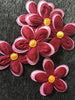 Vintage Red Pink Flower Layered Floral Applique #5010