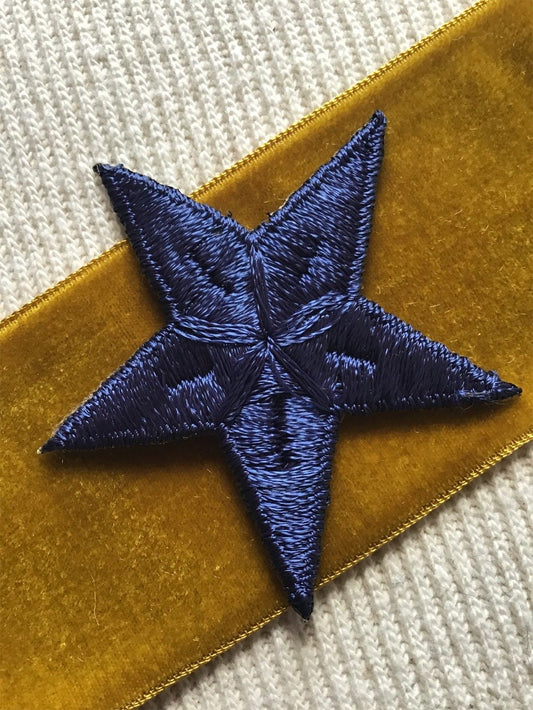 Vintage Embroidered Navy Star Decorative Patch #5017