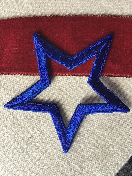 Vintage Navy Blue Star Iron-on Decorative Patch #5021