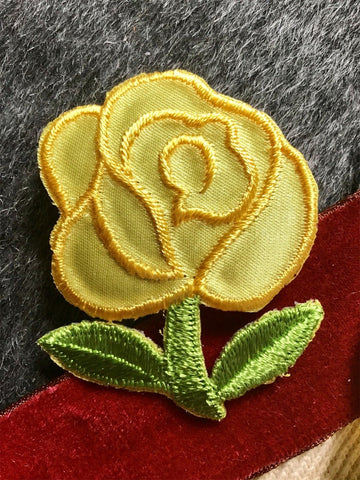 Vintage Yellow Flower Embroidered Floral Applique #5022
