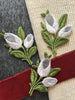 Vintage Blue White Flower Embroidery Sew-on Applique Patch #5024