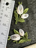 Vintage Blue White Flower Embroidery Sew-on Applique Patch #5024