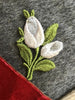 Vintage Blue White Flower Embroidery Sew-on Applique Patch #5024 