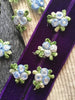 Vintage Blue White Decorative Floral Applique #5025