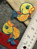 Vintage Iron-on Orange Blue Yellow Fish Applique Patches #5026