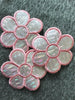 Vintage Pink Metallic Silver Iron-on Decorative Floral Applique Patch #5029