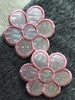 Vintage Pink Metallic Silver Iron-on Decorative Floral Applique Patch #5029