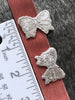 Vintage Embroidered Metallic Silver Bow Iron-on Decorative Patches #5030