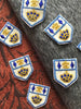 Vintage Metallic Gold Navy Blue White Embroidered Shield Patch #5031