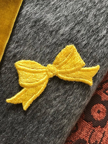 Vintage Yellow Bow Embroidery Decorative Patch #5034