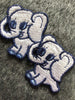 Vintage Navy White Elephant Sewing Applique Patch #5035