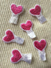 Vintage Pink White Heart Iron-on Embroidered Applique Patches #5036