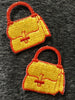 Vintage Embroidery Iron-on Yellow Red Purse Applique Patches #5037