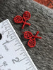 Vintage Red Tennis Racket Decorative Applique Patch #5038