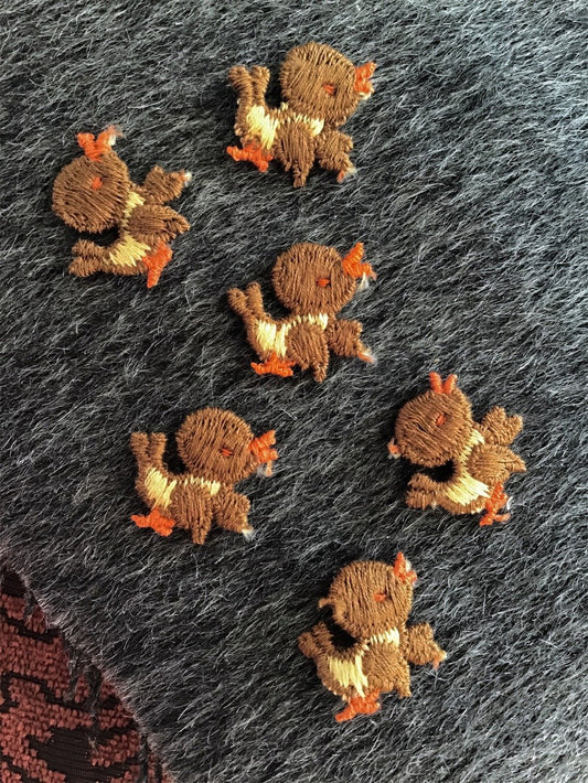 Vintage Brown Bird Embroidered Sew-on Applique Patches #5039