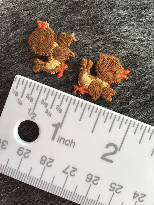 Vintage Brown Bird Embroidered Sew-on Applique Patches #5039