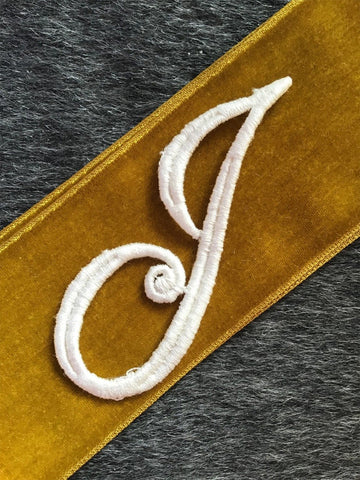 Vintage Venise White Cursive Letter 'g' Decorative Embroidery Patch #5041