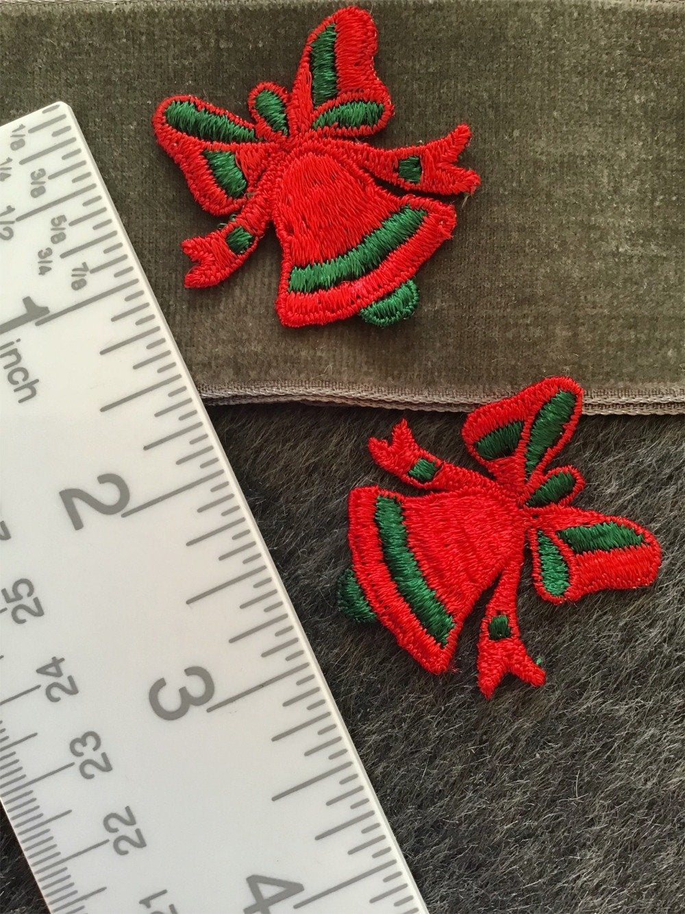 Vintage Holiday Season Bell Embroidery Applique Patch #5042