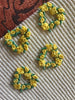 Vintage Yellow Flower Heart Decorative Applique Patch #5045