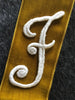 Vintage Off-White Venise Cursive Letter 'F' Embroidery Applique Patches #5048