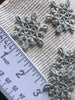 Vintage Decorative Metallic Silver Applique Snowflake Patch #5050